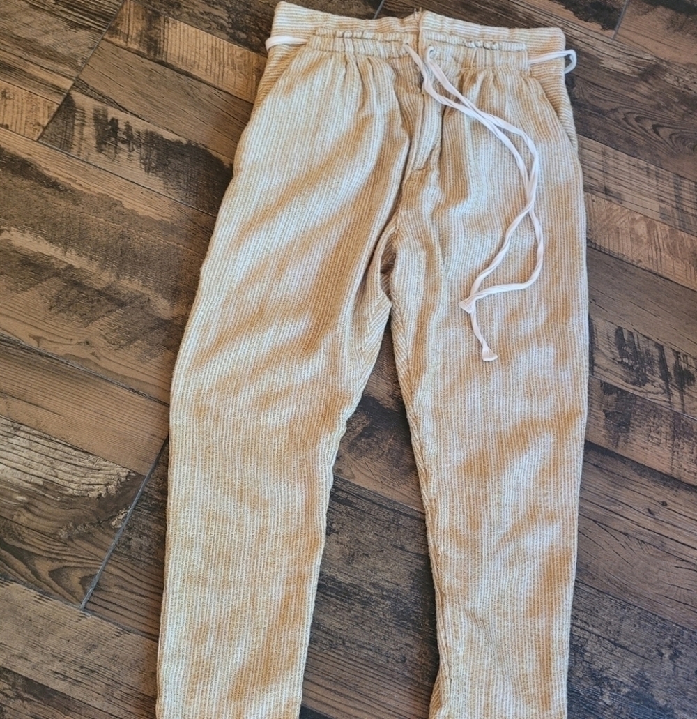 Free People Light at Sunrise Women's Cotton Striped Pants Size 8 - Picture 6 of 10